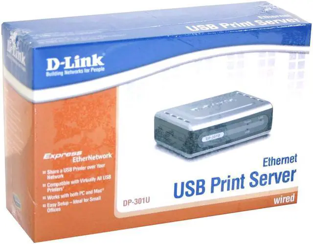 Alt view image 3 of 4 - D-Link DP-301U 10/100 Ethernet USB Print Server RJ45 USB 2.0