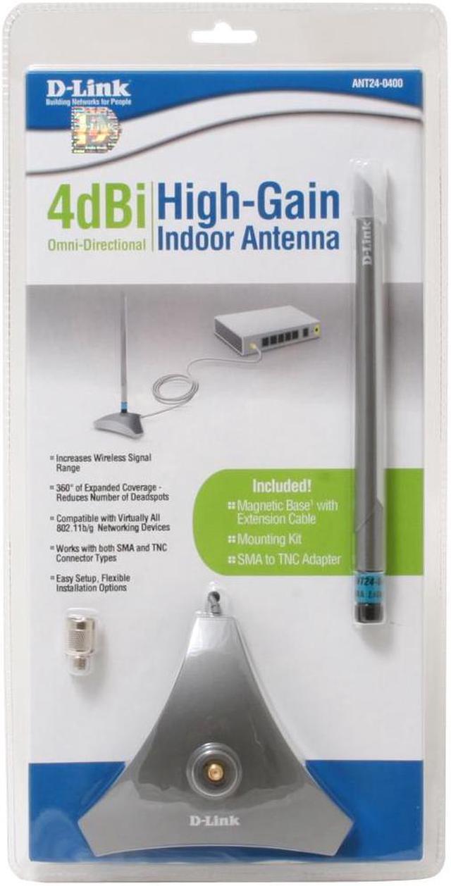 Alt view image 3 of 3 - D-Link ANT24-0400 2.4GHz Omni-Directional 4dBi Indoor Antenna