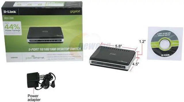 Alt view image 5 of 5 - D-Link DGS-2205 Unmanaged 5-Port Green Technology Desktop Switch