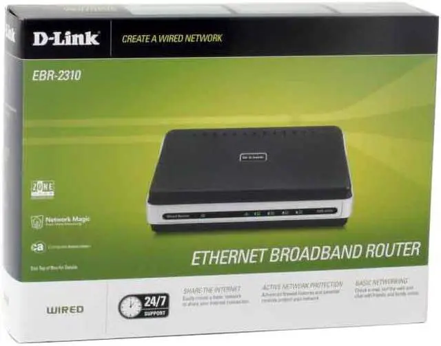 Alt view image 6 of 6 - D-Link EBR-2310 Ethernet Broadband Router 1 x 10/100Mbps WAN Ports 4 x 10/100Mbps LAN Ports