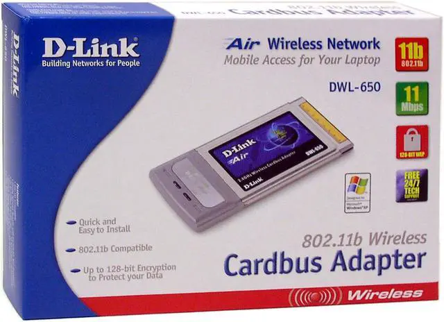 Alt view image 4 of 4 - D-Link AirPlus DWL-650 Wireless Cardbus Adapter