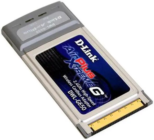 Alt view image 2 of 4 - D-Link AirPlus DWL-G650 High Speed 2.4GHz Wireless 108Mbps Cardbus Adapter