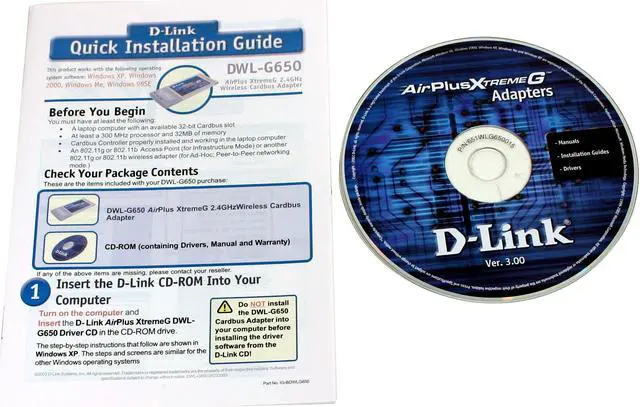 Alt view image 3 of 4 - D-Link AirPlus DWL-G650 High Speed 2.4GHz Wireless 108Mbps Cardbus Adapter