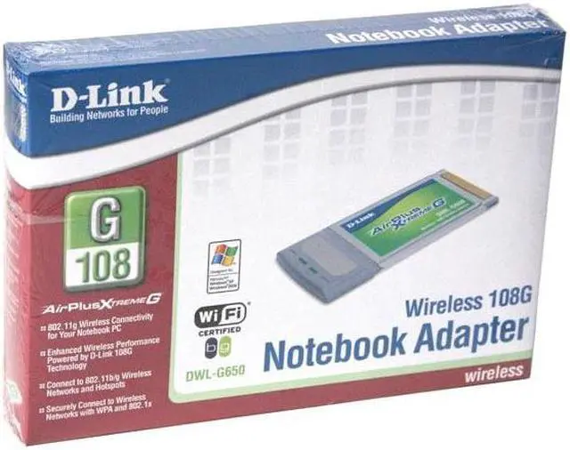 Alt view image 4 of 4 - D-Link AirPlus DWL-G650 High Speed 2.4GHz Wireless 108Mbps Cardbus Adapter