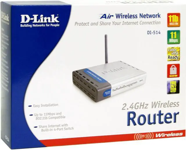 Alt view image 4 of 4 - D-Link DI-514 Wireless Router IEEE 802.3/3u, IEEE 802.11b