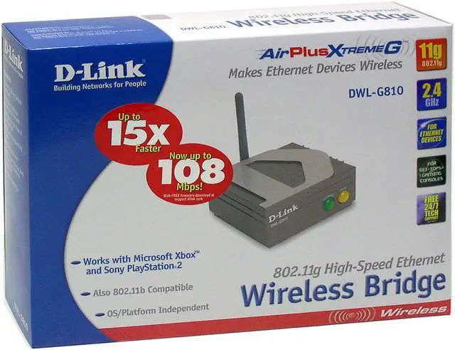 Alt view image 4 of 4 - D-Link DWL-G810 AirPlus XtremeG High-Speed 802.11g Wireless Bridge