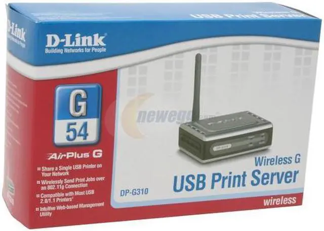 Alt view image 4 of 4 - D-Link DP-G310 Wireless G Print Server 802.11b / g, RJ45 USB 2.0
