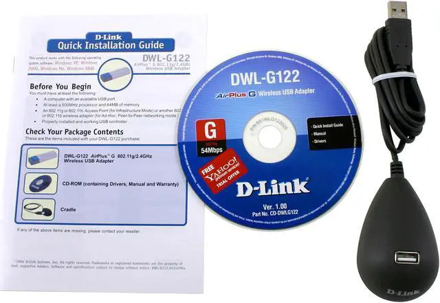Alt view image 4 of 5 - D-Link DWL-G122 High Speed 2.4GHz Wireless Adapter IEEE 802.11b/g USB 2.0 Up to 54Mbps Wireless Data Rates