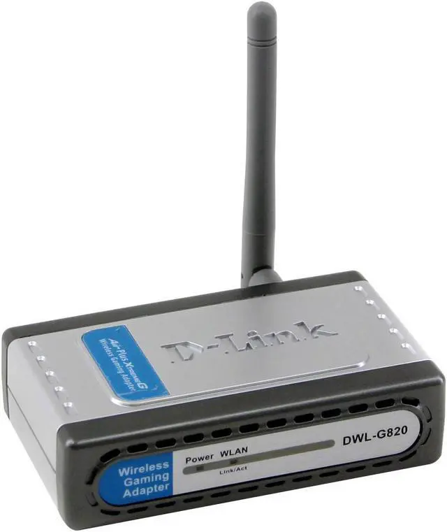 Main image of D-Link DWL-G820 2.4GHz Wireless gaming adapter IEEE 802.11g, IEEE 802.11b, IEEE 802.3, IEEE 802.3u, IEEE 802.3x Ethernet Port Up to 108Mbps Wireless Data Rates