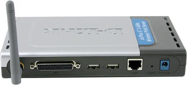 Alt view image 2 of 4 - D-Link DP-G321 High Speed 2.4GHz Wireless Multi-Port Print Server 802.11b / g, RJ45 2 USB 2.0 Ports 1 Parallel DB-36 Male Centronics Port