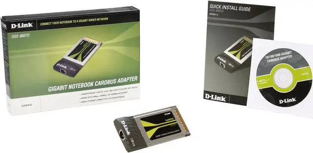 Alt view image 5 of 5 - D-Link GigaExpress DGE-660TD 32-bit Gigabit Ethernet Cardbus Notebook Adapter