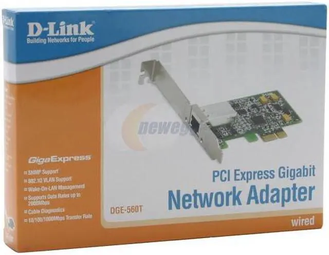Alt view image 5 of 5 - D-Link DGE-560T Gigabit Network Adapter 10/100/1000Mbps PCI-Express 1 x RJ45