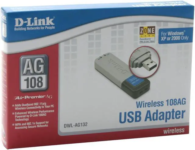 Alt view image 4 of 4 - D-Link DWL-AG132 Wireless 108AG Adapter IEEE 802.11a/b/g USB 2.0 Up to 108Mbps Wireless Data Rates