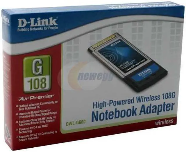 Alt view image 4 of 4 - D-Link DWL-G680 High-Powered Wireless 108G Notebook Adapter