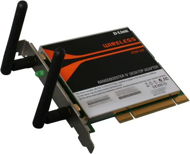 Main image of D-Link DWA-542 RangeBooster N Desktop Adapter IEEE 802.11b/g, IEEE 802.11n Draft 2.0 32-bit PCI