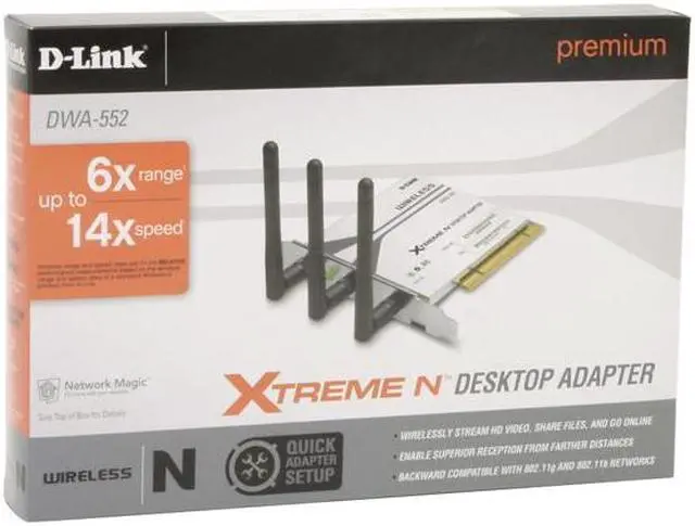 Alt view image 5 of 5 - D-Link DWA-552 Xtreme Desktop Adapter IEEE 802.11g, IEEE802.11n Draft 2.0 32-bit PCI Up to 300Mbps Wireless Data Rates