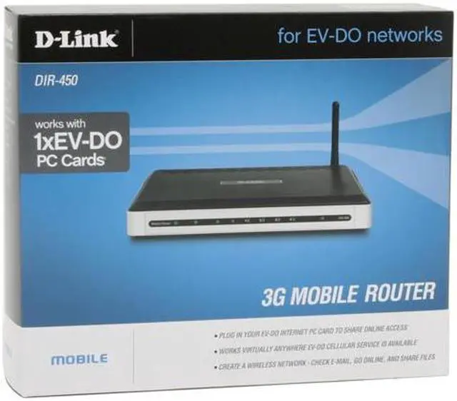 Alt view image 6 of 6 - D-Link DIR-450 3G Mobile Router for EV-DO Networks IEEE 802.3/3u, IEEE 802.11b/g
