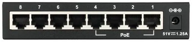 Alt view image 3 of 8 - D-Link 8-Port Fast Ethernet PoE Unmanaged/ Plug and Play Switch | 4 PoE Ports, 58W PoE Budget | Metal Compact Desktop Switch - (DES-1008PA)