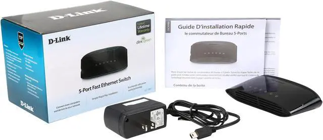 Alt view image 5 of 5 - D-Link Network DES-1005E Switch DES-1005E 5 Port 10/100 Desktop Unmanaged Switch
