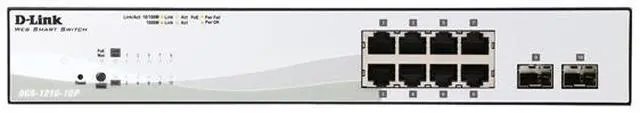 Alt view image 5 of 13 - D-Link 10-Port Gigabit Smart Managed PoE+ Switch | 8 PoE+ Ports (65W) + 2 Optical SFP Ports | L3 Lite | NDAA/TAA Compliant (DGS-1210-10P)