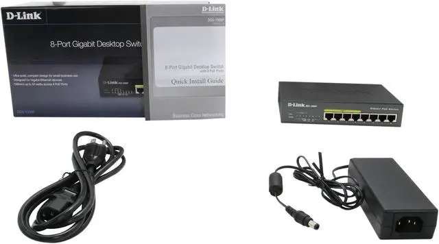 Alt view image 5 of 5 - D-Link DGS-1008P Switches 4 to 10 Ports 8-port Gigabit Ethernet POE Switch