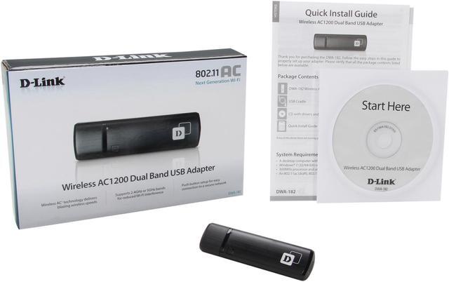 Alt view image 5 of 5 - D-Link Wireless Dual Band AC1200 Mbps USB Wi-Fi Network Adapter (DWA-182)