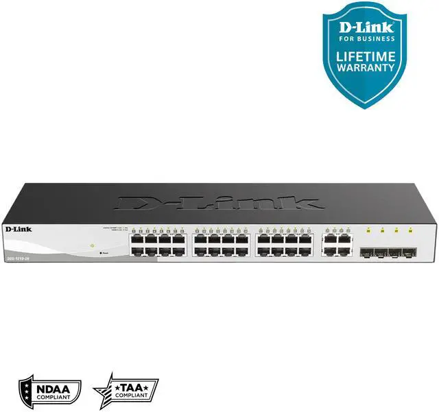 Alt view image 6 of 10 - D-Link 28-Port Gigabit Smart Managed Switch | 24 GbE + 4 Combo SFP Ports| L3 Lite| Surveillance Mode | NDAA/TAA Compliant (DGS-1210-28)