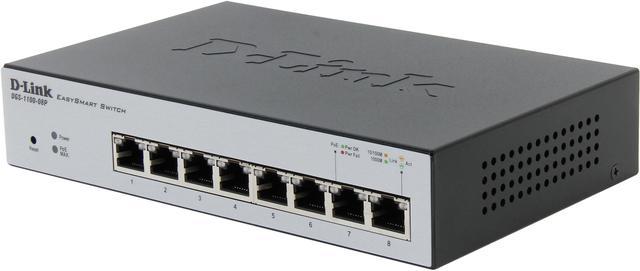 D-Link 8-Port Gigabit Smart Managed PoE+ Switch, 8 PoE+ Ports (64W)