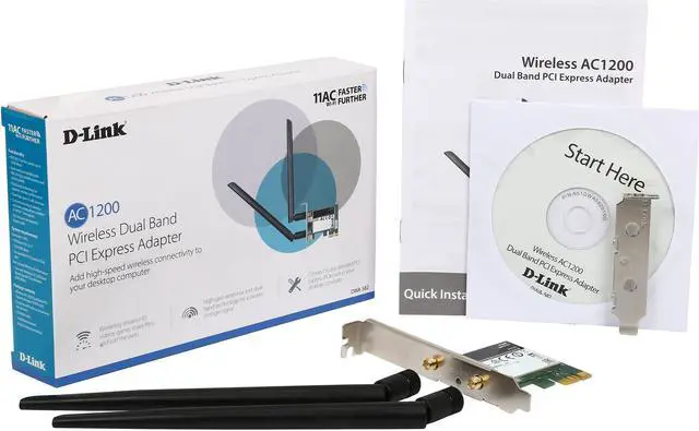 Alt view image 6 of 5 - D-Link DWA-582 AC1200 Wi-Fi PCI Express Adapter