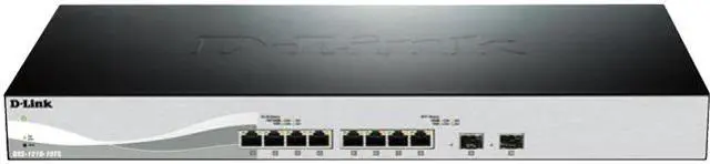 Main image of D-Link DXS-1210-10TS 10-Port 10 Gigabit WebSmart Switch with 8 10GBase-T Ports and 2 SFP+ ports