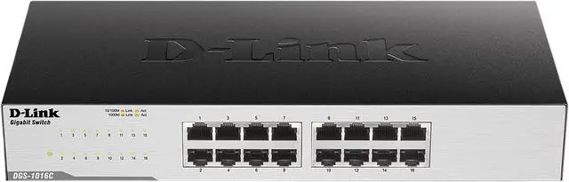 Main image of D-Link DGS-1016C 16-Port 10/100/1000 Mbps Unmanaged Switch