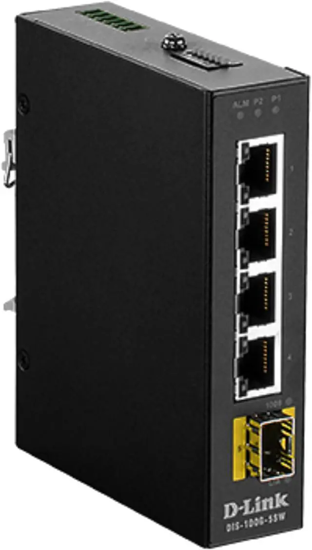 Main image of DIS-100G-5SW 5-Port Unmanaged Industrial Switch Including 1 SFP port, -40 Degree C to +75 Degree C