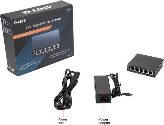 Alt view image 7 of 6 - D-Link DGS-1005P 5-Port Gigabit Metal Desktop Switch with 4 PoE Ports
