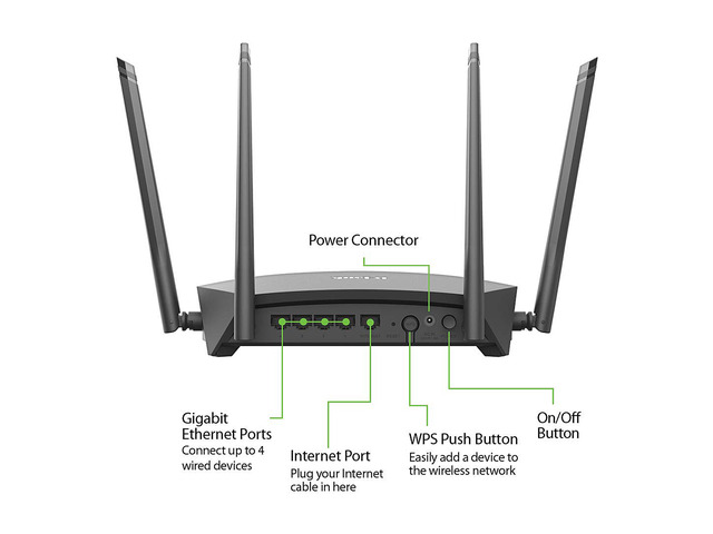 thumbnail image 2 of D-Link AC1900 Dual Band Smart Mesh WiFi Router (DIR-1950) - MU-MIMO For Gaming & Streaming, 4 Ethernet Ports 2 of 5