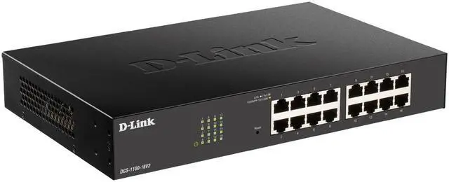Alt view image 2 of 3 - D-Link Ethernet Switch, 16 Port Easy Smart Managed Gigabit Network Internet Desktop or Rack Mountable (DGS-1100-16V2), Black