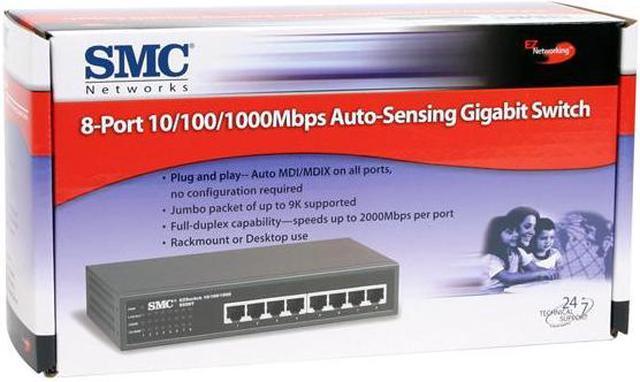 Alt view image 6 of 6 - SMC LG-ERICSSON SMC8508T Unmanaged Unmanaged 8 Ports with Jumbo Frame Support Rack Mountable Switches