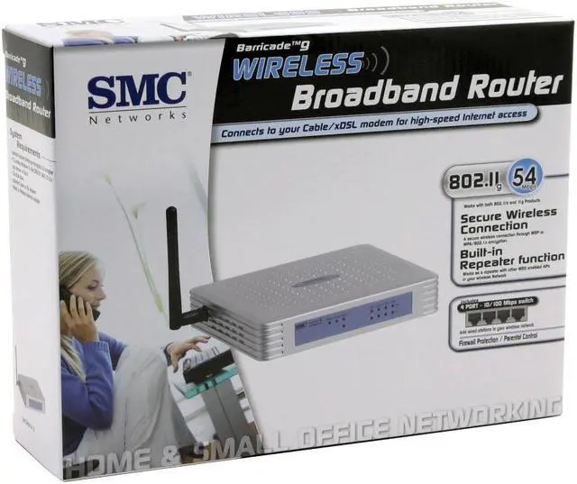 Alt view image 4 of 4 - SMC LG-ERICSSON SMCWBR14-G Wireless Cable/DSL Broadband Router IEEE802.3, IEEE802.u, IEEE802.11b, IEEE802.11g
