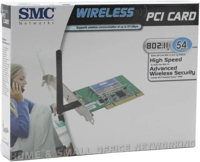 Alt view image 6 of 6 - SMC LG-ERICSSON SMCWPCI-G EZ Connect Wireless Card IEEE 802.11b/g PCI v2.2 (5v/3.3v) Up to 54Mbps Wireless Data Rates