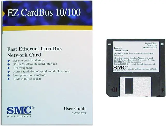 Alt view image 3 of 4 - SMC LG-ERICSSON EZ Card SMC8036TX 10/100 Mbps Fast Ethernet CardBus Adapter