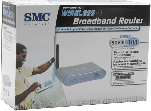 Alt view image 5 of 5 - SMCWBR14T-G Barricade G Wireless Broadband Router 2.4GHz 108Mbp with WDS