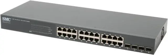 Alt view image 2 of 5 - SMC LG-ERICSSON SMCGS24CSMART Smart Smart 24 Ports with Jumbo Frame Support Rack Mountable Internal Power Switches