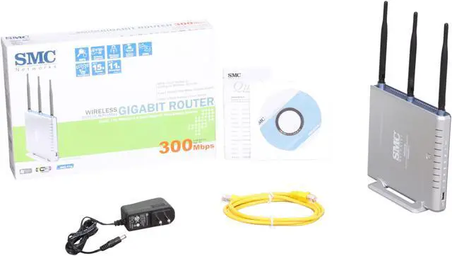 Alt view image 5 of 5 - SMC LG-ERICSSON SMCWGBR14-N 802.11b/g/n Barricade N ProMax Broadband Gigabit Router up to 300Mbps