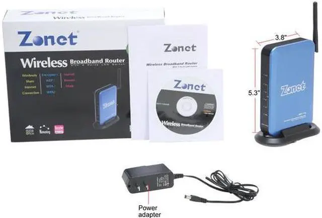 Alt view image 7 of 7 - Zonet ZSR1134WE Wireless Broadband Router w/ 4pt LAN Switch IEEE 802.3/3u, IEEE 802.11b/g