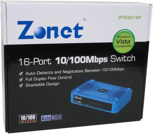 Alt view image 6 of 6 - Zonet ZFS3216P 16-Port Ethernet Switch