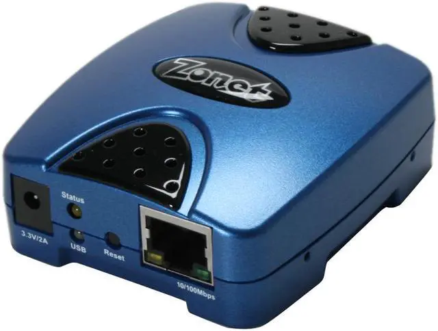 Main image of Zonet ZPS1002 Print Server RJ45 USB 2.0