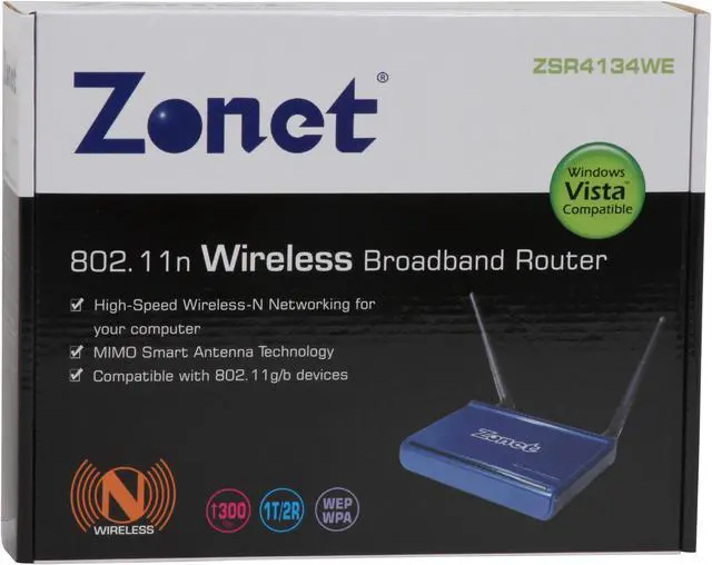 Alt view image 9 of 9 - Zonet ZSR4134WE Wireless Router IEEE 802.11b/g, IEEE 802.11n Draft 2.0