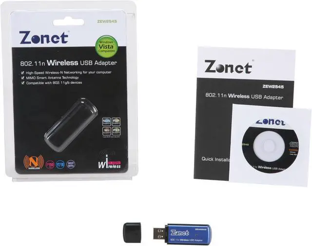 Alt view image 5 of 5 - Zonet ZEW2545 IEEE 802.11b/g/n Draft 2.0 USB 2.0 Wireless Adapter 1T1R Up to 150Mbps Wireless Data Rates