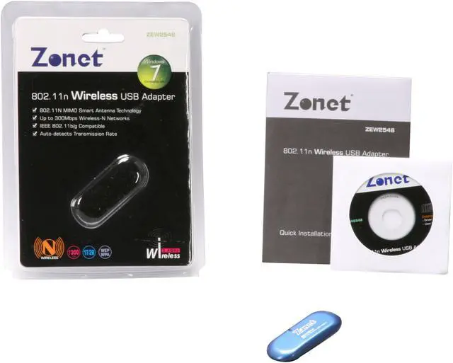 Alt view image 3 of 3 - Zonet ZEW2546 Wireless Adapter IEEE 802.11b/g/n USB 2.0 Up to 300Mbps Wireless Data Rates