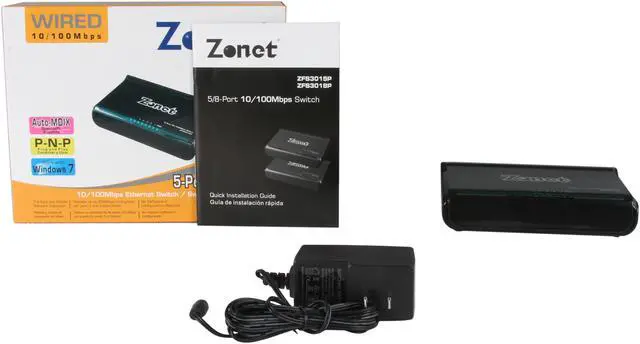 Alt view image 6 of 6 - Zonet ZFS3015P Switch