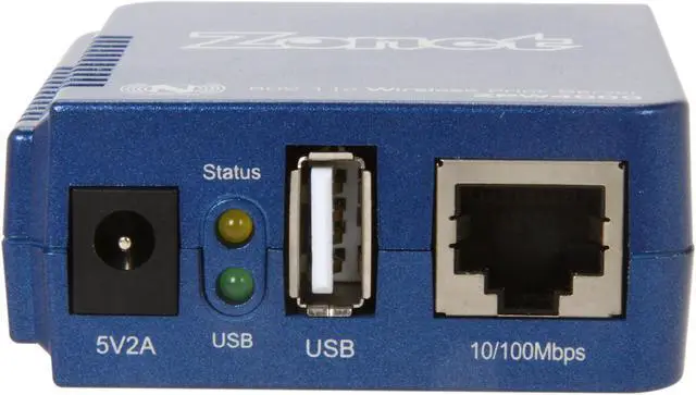 Alt view image 2 of 5 - Zonet ZPW4000 Wireless USB Print Server 802.11b/g/n, RJ45 USB 2.0